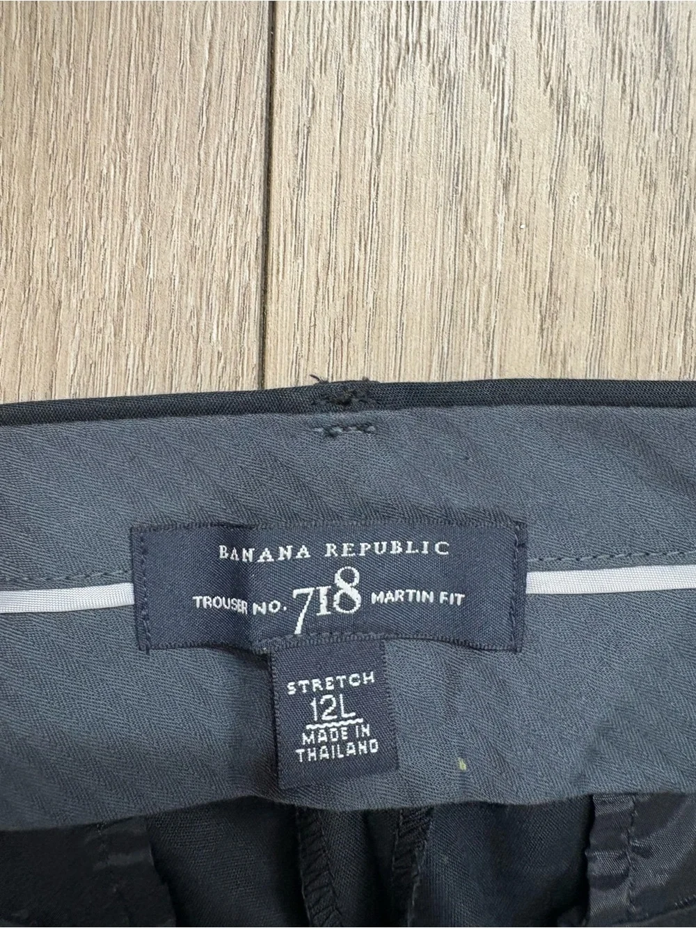 Banana Republic 718 Martin Fit Black Stretch Dress Pants 12L Cuffed - Picture 4 of 10